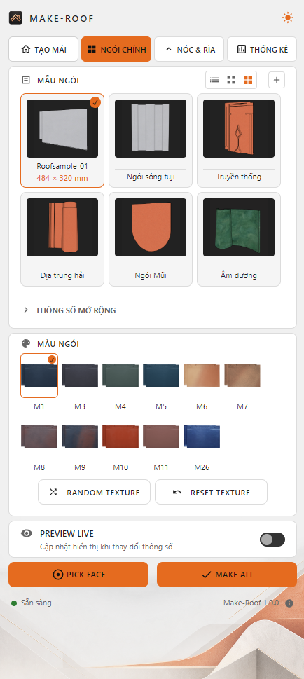 Giao diện chủ đề LIGHT của MAKE-ROOF